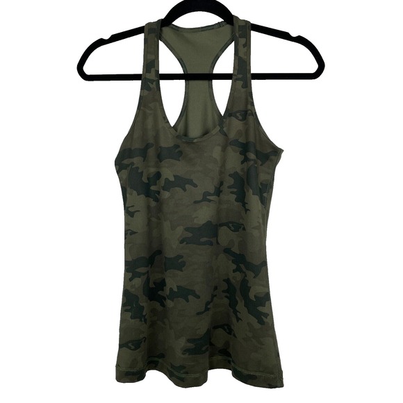 lululemon athletica Tops - Lululemon Cool Racerback Tank Top Womens Size 6? Green CAMOUFLAGE